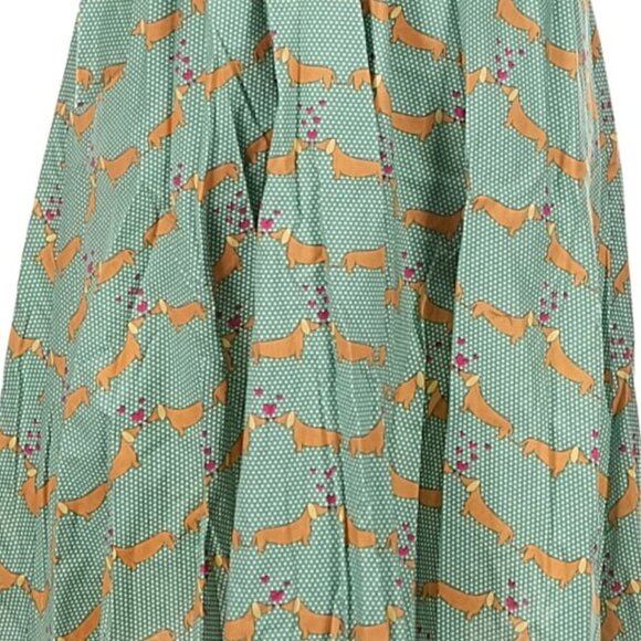 Modcloth Green Dachshund Print Puppy Love Shirt Dress - Picture 5 of 6